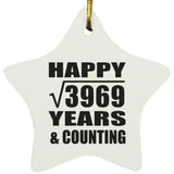 Happy 63rd Anniversary Square Root of 3969 Years & Counting - Star Ornament