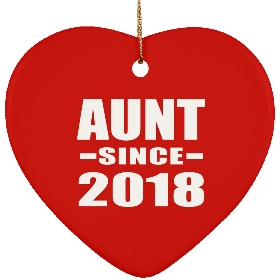 Aunt Since 2018 - Heart Ornament