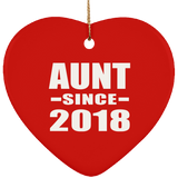Aunt Since 2018 - Heart Ornament