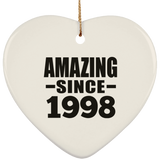 26th Birthday Amazing Since 1998 - Heart Ornament