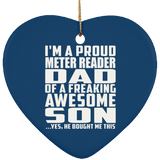 Proud Meter Reader Dad Of Awesome Son - Heart Ornament