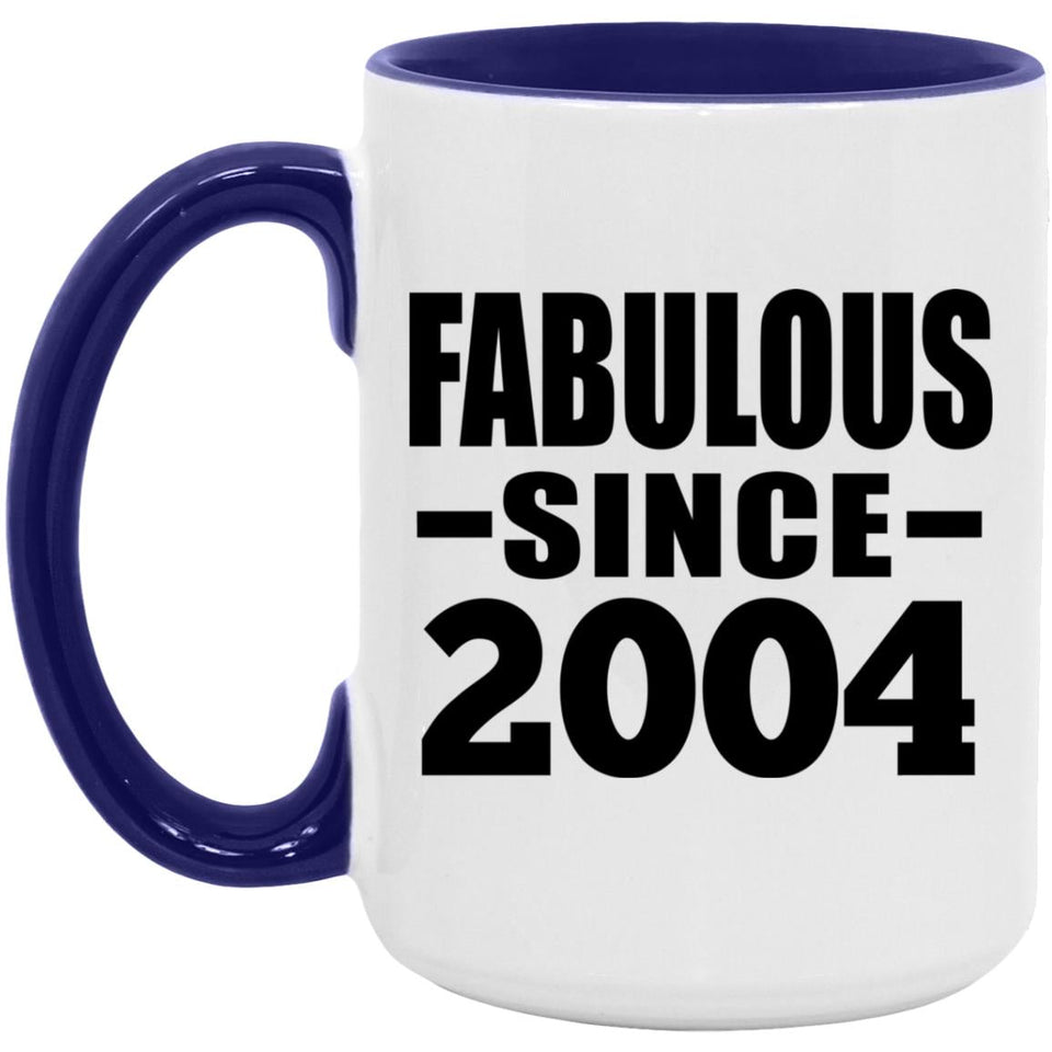 20th Birthday Fabulous Since 2004 - 15oz Accent Mug Purple
