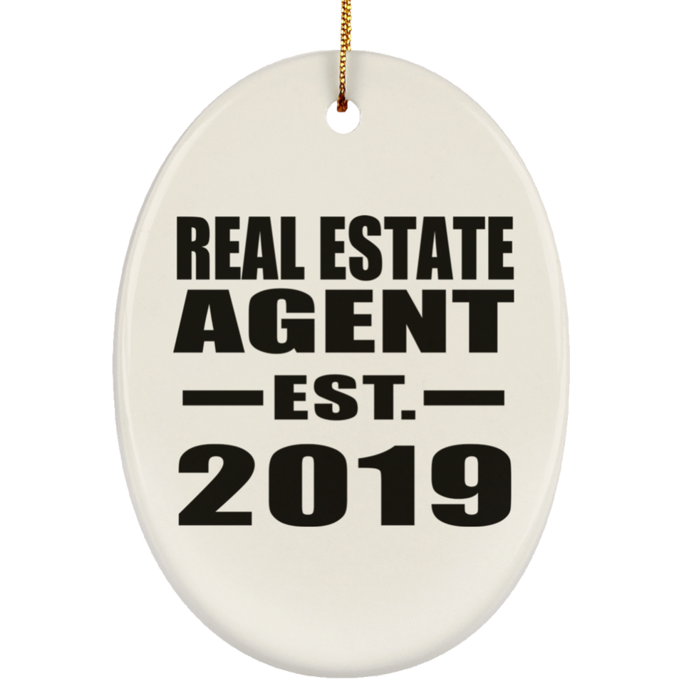 Real Estate Agent Established EST. 2019 - Oval Ornament