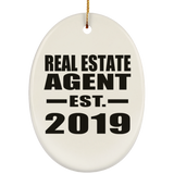 Real Estate Agent Established EST. 2019 - Oval Ornament