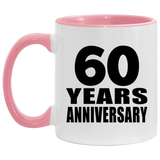 60th Anniversary 60 Years - 11oz Accent Mug Pink