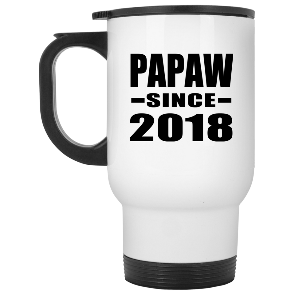 Papaw Since 2018 - White Travel Mug