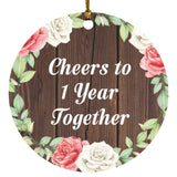 1st Anniversary Cheers To 1 Year Together - Circle Ornament A