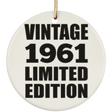 63rd Birthday Vintage 1961 Limited Edition - Circle Ornament