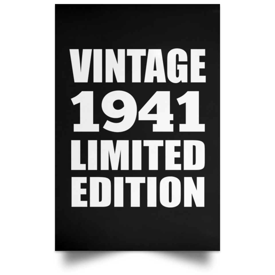 83rd Birthday Vintage 1941 Limited Edition - Poster Portrait