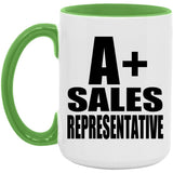 A+ Sales Representative - 15oz Accent Mug Green