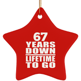 67th Anniversary 67 Years Down Lifetime To Go - Star Ornament