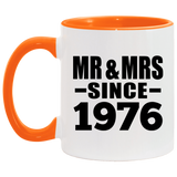 48th Anniversary Mr & Mrs Since 1976 - 11oz Accent Mug Orange