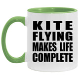 Kite Flying Makes Life Complete - 11oz Accent Mug Green