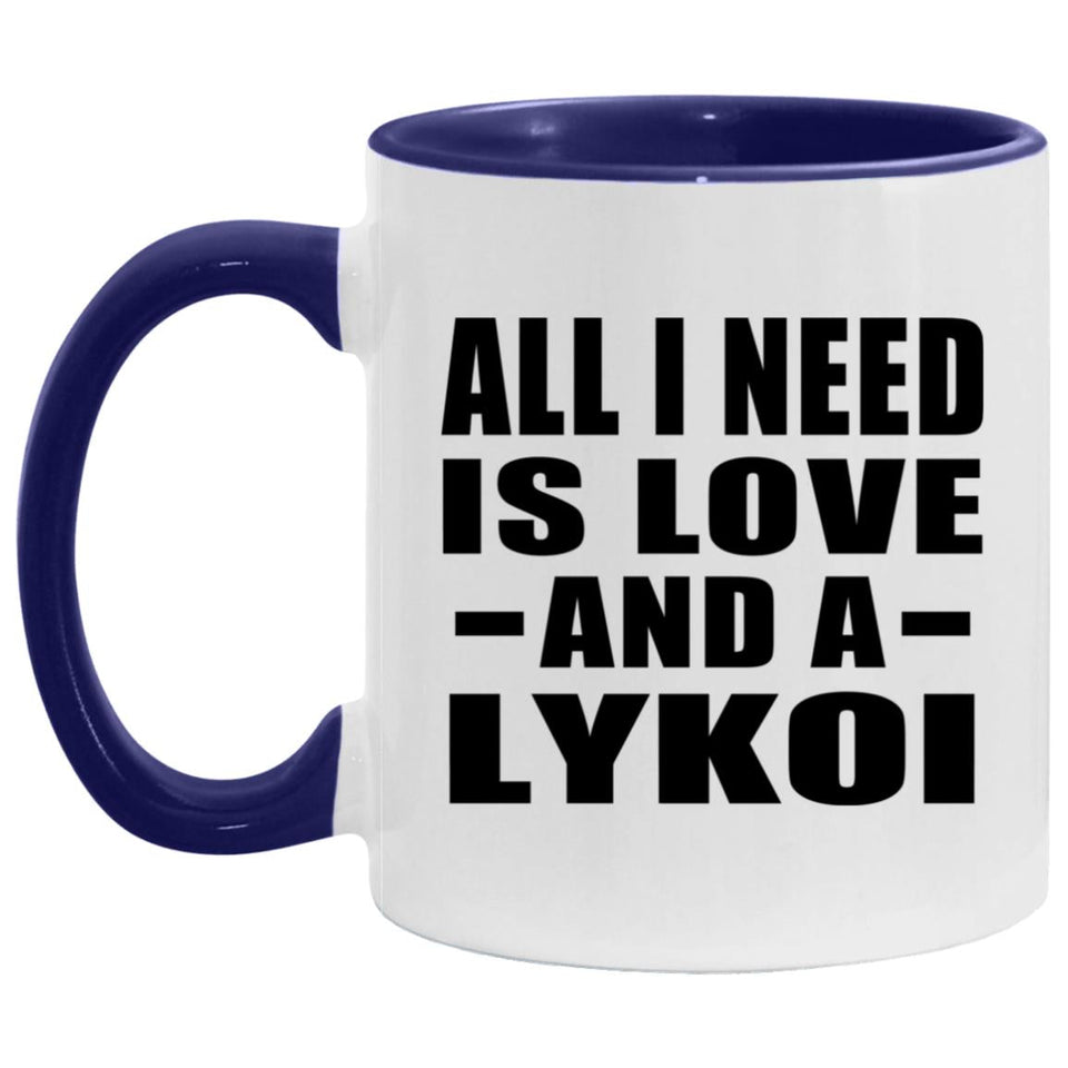 All I Need Is Love And A Lykoi - 11oz Accent Mug Purple