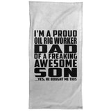 Proud Oil Rig Worker Dad Of Awesome Son - Hand Towel