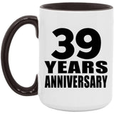 39th Anniversary 39 Years - 15oz Accent Mug Black