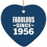 68th Birthday Fabulous Since 1956 - Heart Ornament