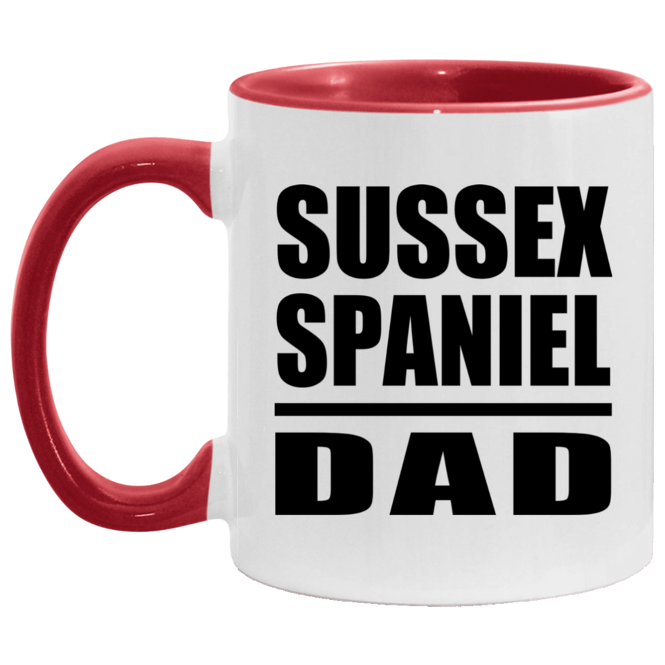 Sussex Spaniel Dad - 11oz Accent Mug Red
