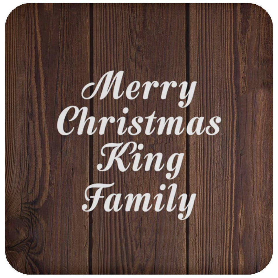 Merry Christmas King Family - Drink Coaster D
