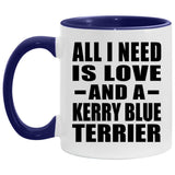 All I Need Is Love And A Kerry Blue Terrier - 11oz Accent Mug Purple