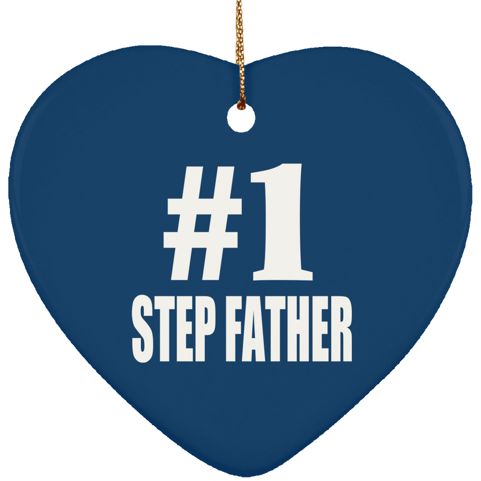 Number One #1 Step Father - Heart Ornament