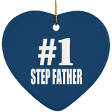 Number One #1 Step Father - Heart Ornament