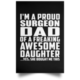 Proud Surgeon Dad Of Awesome Daughter - Poster Portrait