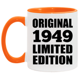 75th Birthday Original 1949 Limited Edition - 11oz Accent Mug Orange