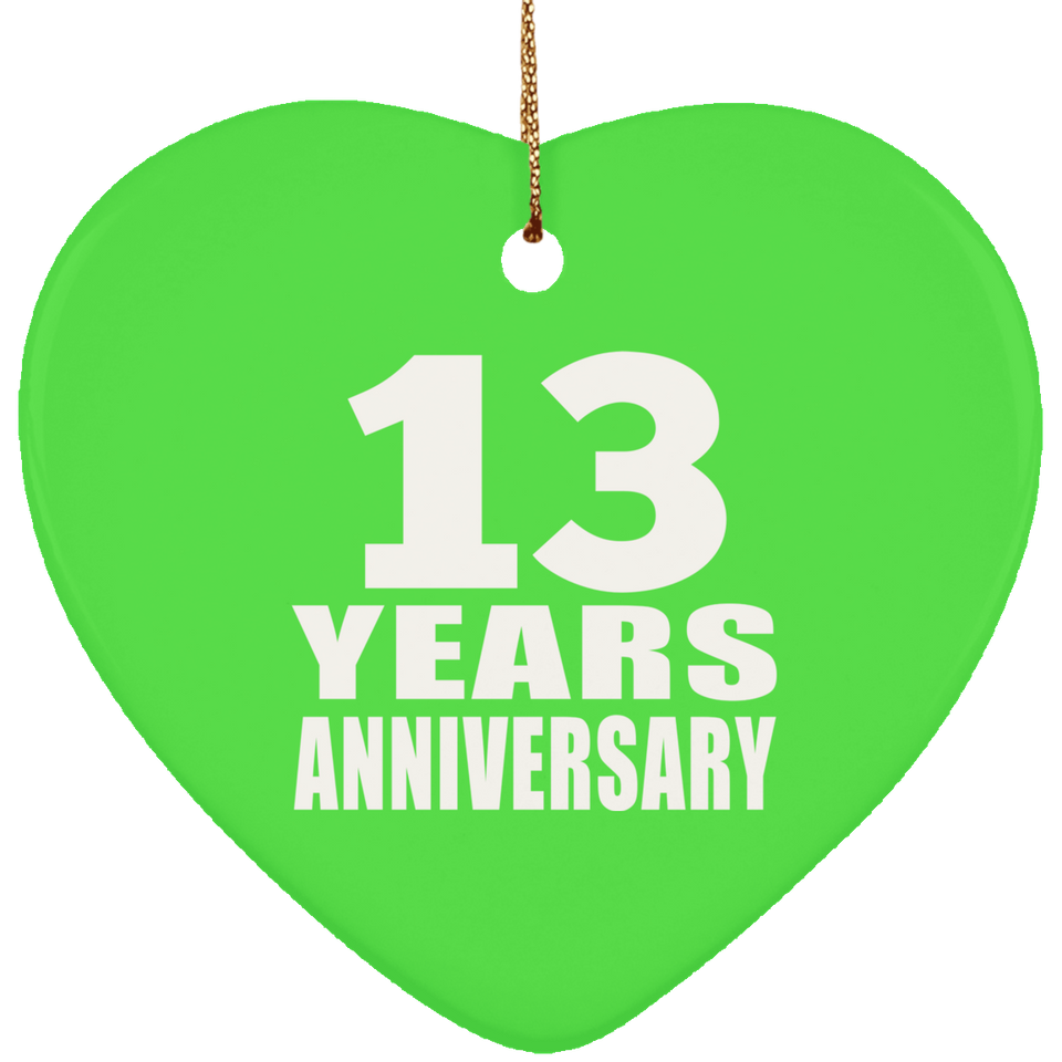 13th Anniversary 13 Years - Heart Ornament
