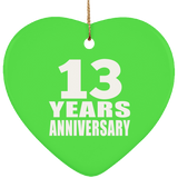 13th Anniversary 13 Years - Heart Ornament