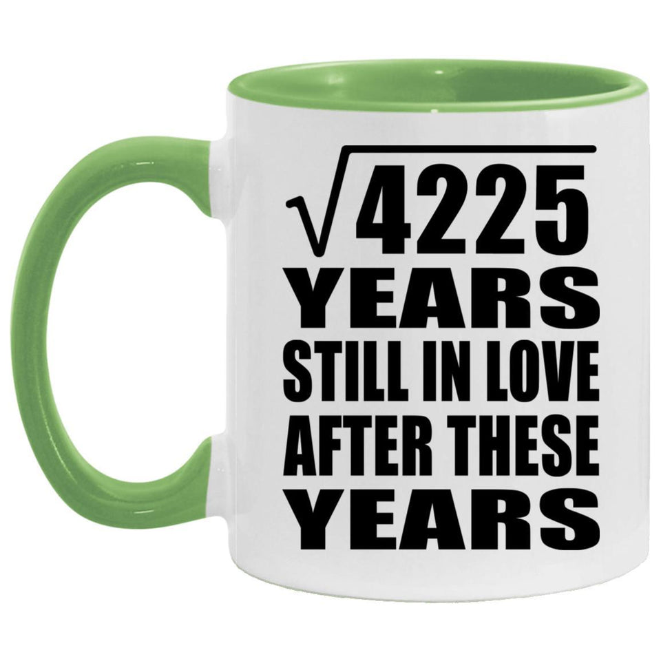 65th Anniversary Square Root of 4225 Years Still In Love - 11oz Accent Mug Green