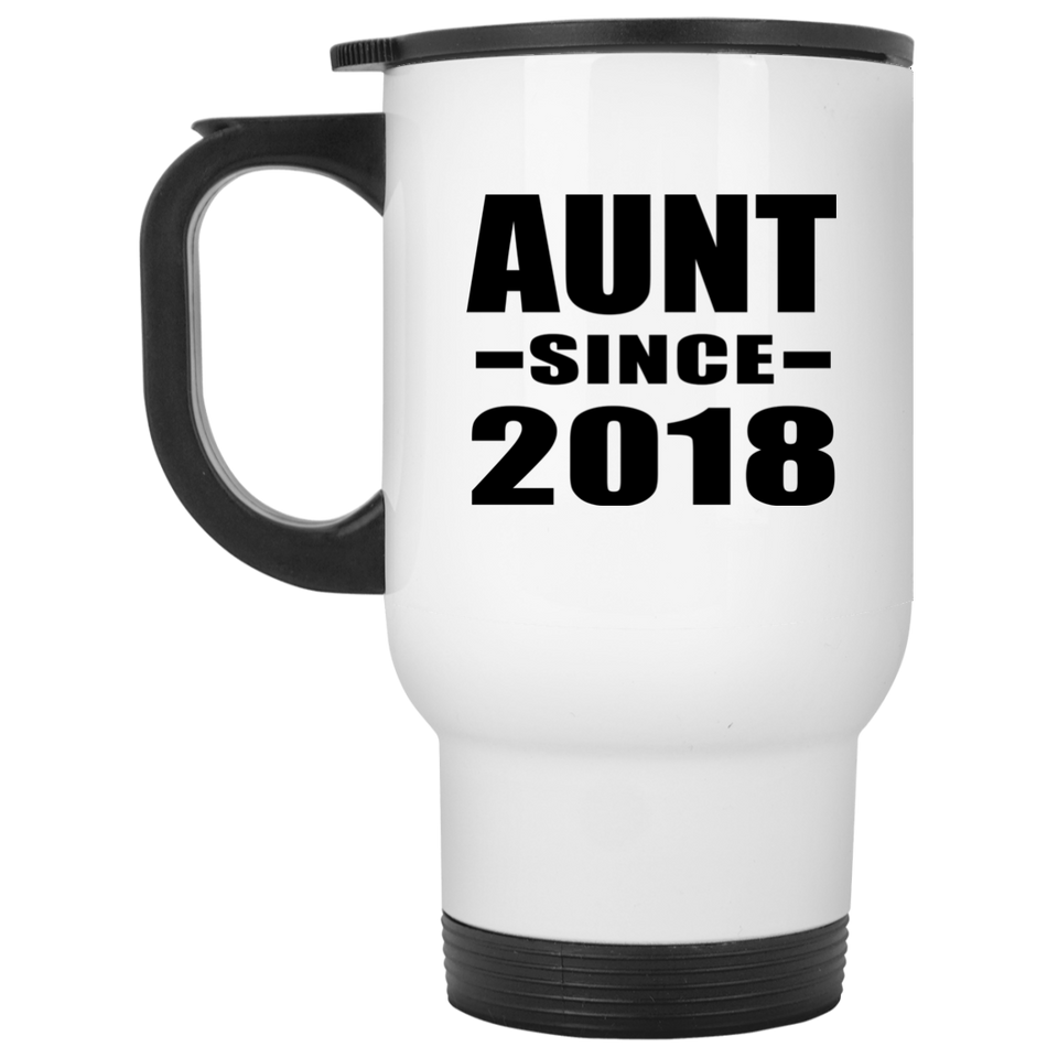 Aunt Since 2018 - White Travel Mug