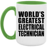 World's Greatest Electrical Technician - 15oz Accent Mug Green