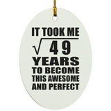 7th Birthday Took Square Root of 49 Years To Awesome - Oval Ornament