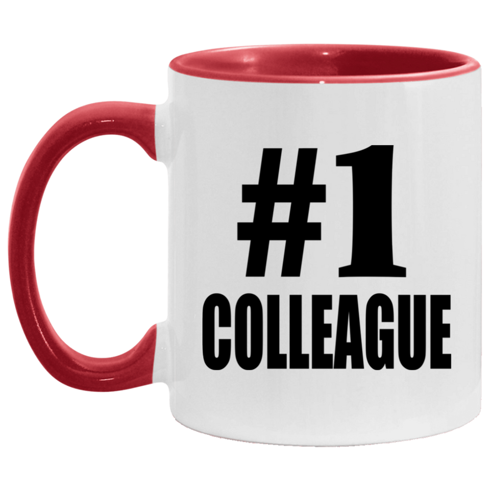 Number One #1 Colleague - 11oz Accent Mug Red