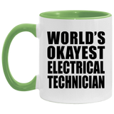 World's Okayest Electrical Technician - 11oz Accent Mug Green