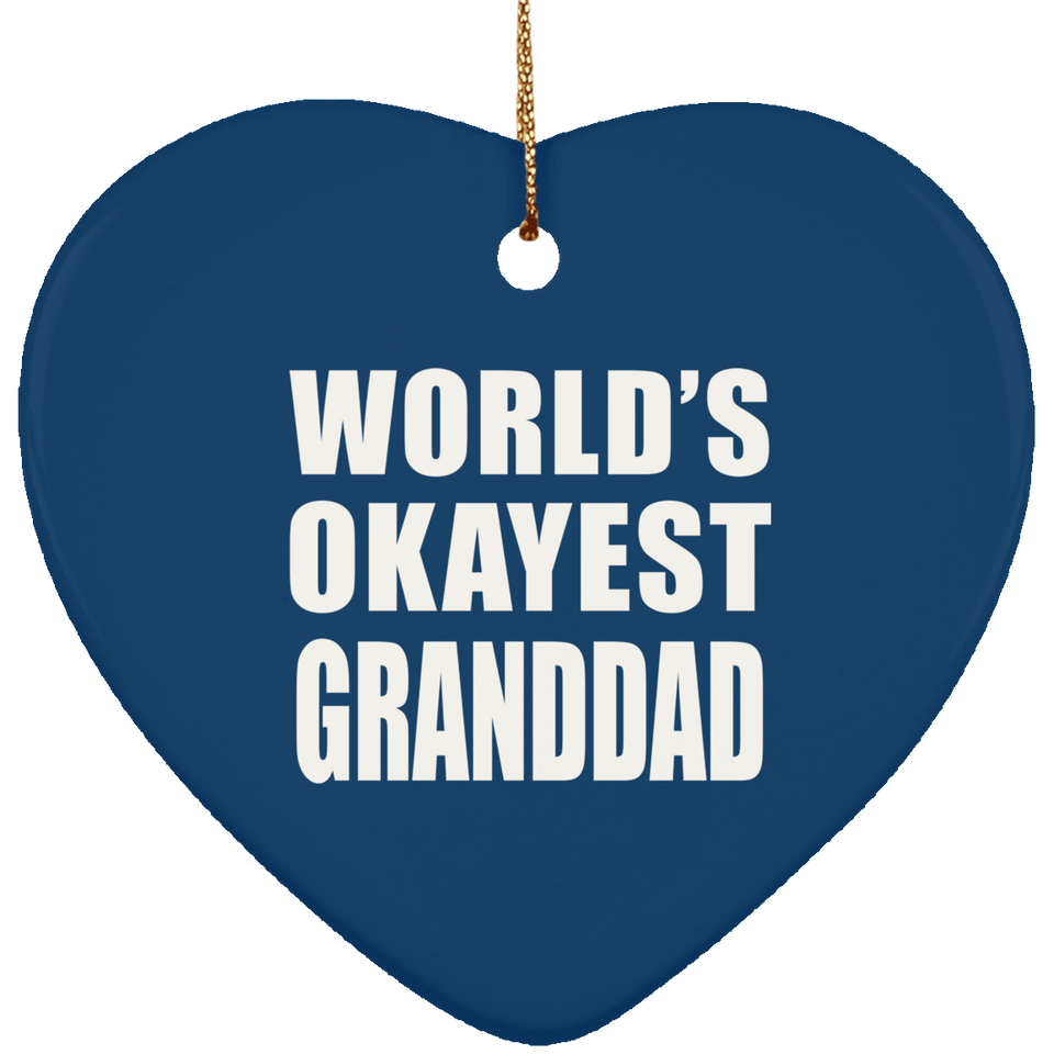 World's Okayest Granddad - Heart Ornament