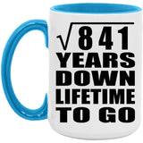 29th Anniversary Square Root of 841 Years Lifetime To Go - 15oz Accent Mug Blue