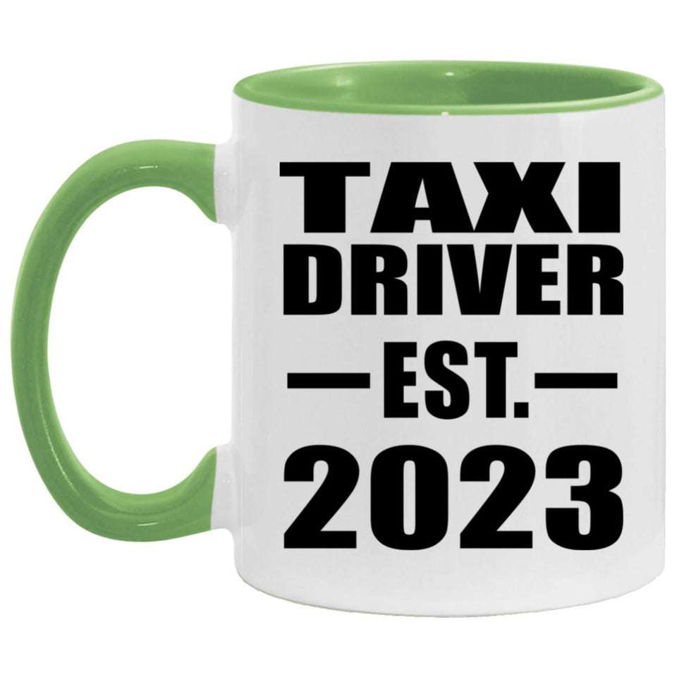 Taxi Driver Established EST. 2023 - 11oz Accent Mug Green
