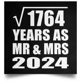 42nd Anniversary Square Root of 1764 Years As Mr & Mrs 2024 - Poster Square
