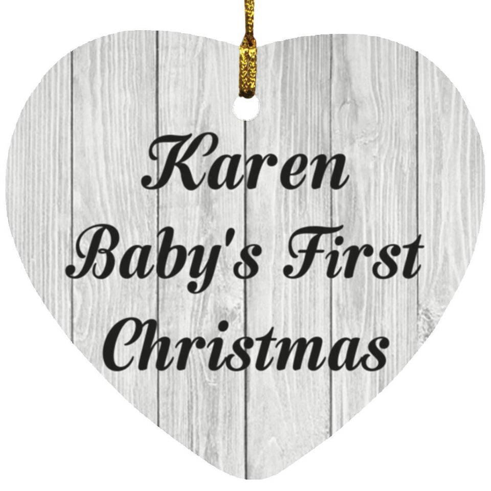 Karen Baby's First Christmas - Heart Ornament F