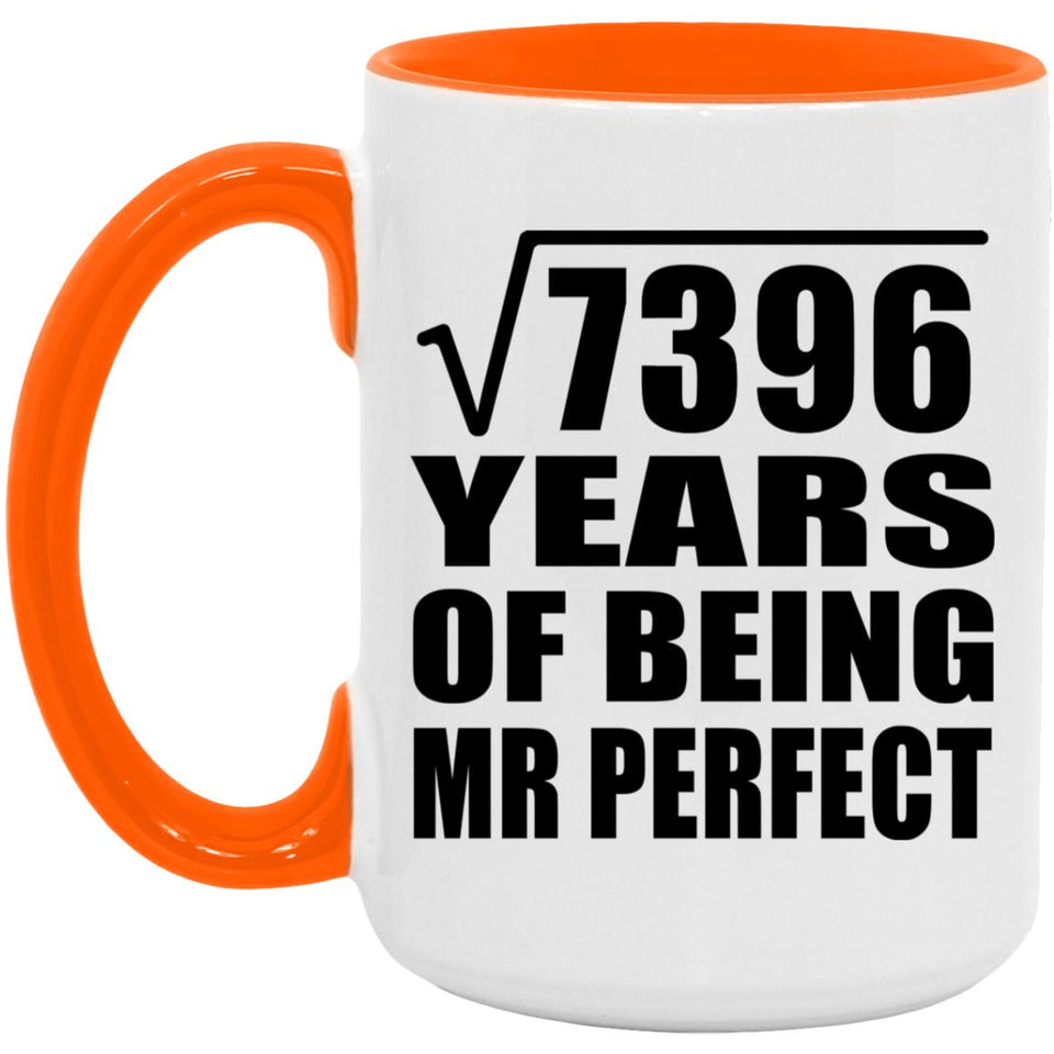86th Anniversary Square Root of 7396 Years of Mr Perfect - 15oz Accent Mug Orange