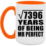 86th Anniversary Square Root of 7396 Years of Mr Perfect - 15oz Accent Mug Orange