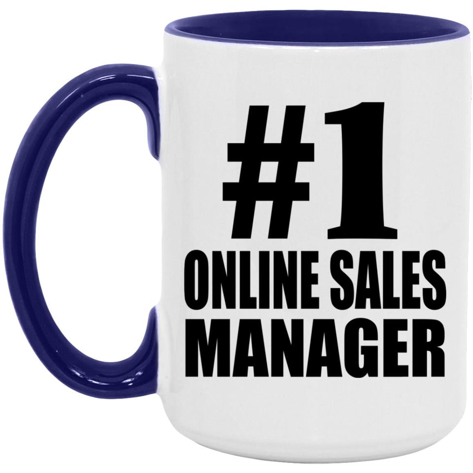 Number One #1 Online Sales Manager - 15oz Accent Mug Purple