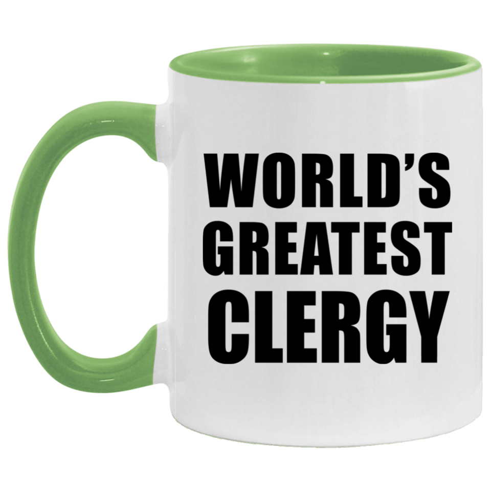 World's Greatest Clergy - 11oz Accent Mug Green