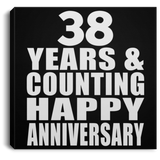Happy 38th Anniversary 38 Years & Counting - Canvas Square