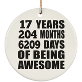 17th Birthday 17 Years 204 Months 6209 Days Of Awesome - Circle Ornament