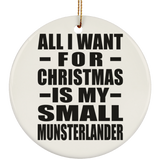 All I Want For Christmas Is My Small Munsterlander - Circle Ornament
