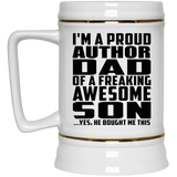 Proud Author Dad Of Awesome Son - Beer Stein