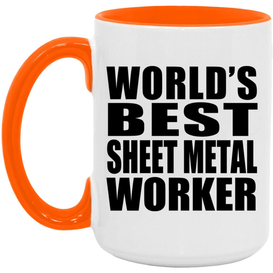 World's Best Sheet Metal Worker - 15oz Accent Mug Orange